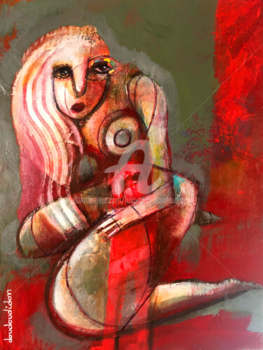 Peinture intitulée "Elle est surprise d…" par Loic Tarin (Doudoudidon), Œuvre d'art originale, Acrylique