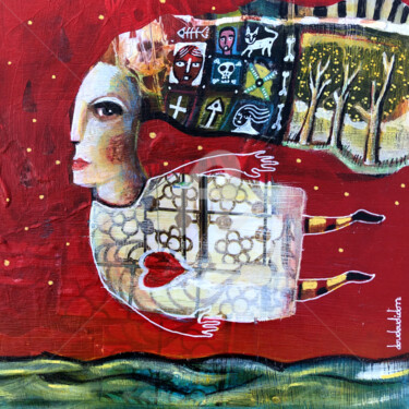 Peinture intitulée "Au dessus des flots" par Loic Tarin (Doudoudidon), Œuvre d'art originale, Acrylique