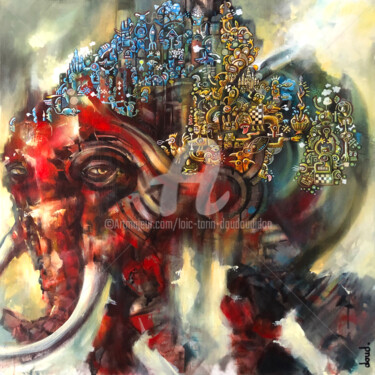 Painting titled "Maltus en Global Ov…" by Loic Tarin (Doudoudidon), Original Artwork, Acrylic