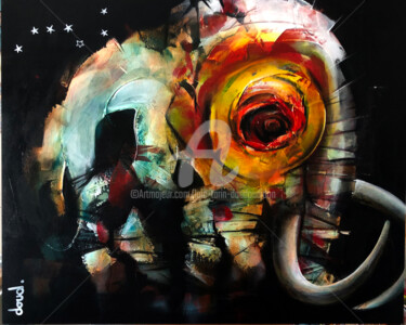 Malerei mit dem Titel "Ictere dex lumen" von Loic Tarin (Doudoudidon), Original-Kunstwerk, Acryl Auf Keilrahmen aus Holz mon…