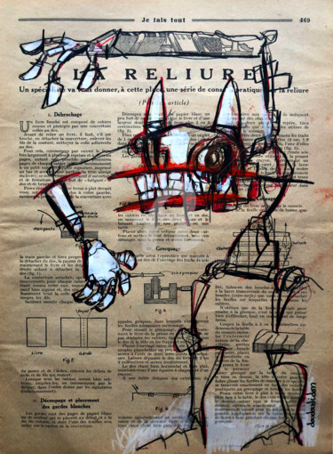 Zeichnungen mit dem Titel "La Reliure" von Loic Tarin (Doudoudidon), Original-Kunstwerk, Bleistift
