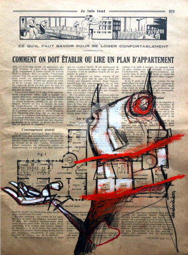Dessin intitulée "Un plan d'apparteme…" par Loic Tarin (Doudoudidon), Œuvre d'art originale, Crayon