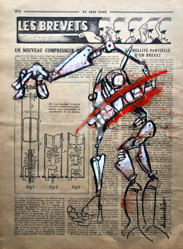 Dessin intitulée "Un nouveau compress…" par Loic Tarin (Doudoudidon), Œuvre d'art originale, Crayon