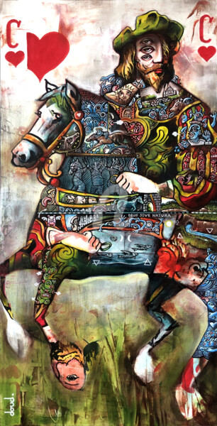Pintura intitulada "Le Cavalier de Spin…" por Loic Tarin (Doudoudidon), Obras de arte originais, Acrílico Montado em Armação…