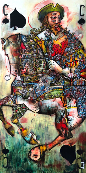 Картина под названием "Nosce te Ipsum" - Loic Tarin (Doudoudidon), Подлинное произведение искусства, Акрил Установлен на Дер…