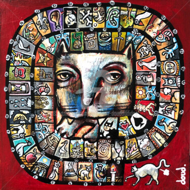 Painting titled "Le Jeu de l'Oie de…" by Loic Tarin (Doudoudidon), Original Artwork, Acrylic Mounted on Wood Stretcher frame