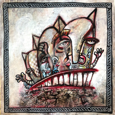 Pintura titulada "Nids de matous" por Loic Tarin (Doudoudidon), Obra de arte original, Acrílico Montado en Bastidor de camil…