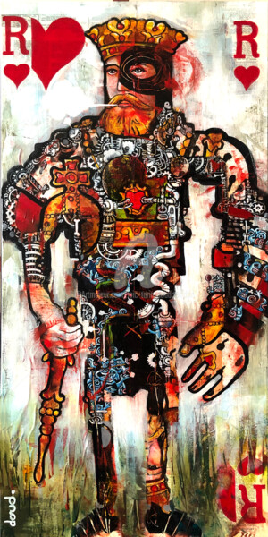 Pintura titulada "Rois de Cœur au ray…" por Loic Tarin (Doudoudidon), Obra de arte original, Acrílico Montado en Bastidor de…