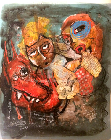 Painting titled "We trust 2" by Loic Tarin (Doudoudidon), Original Artwork
