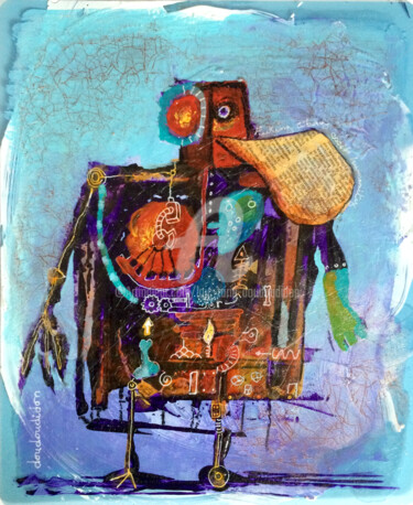 Malerei mit dem Titel "robo - Doudoudidon" von Loic Tarin (Doudoudidon), Original-Kunstwerk, Acryl