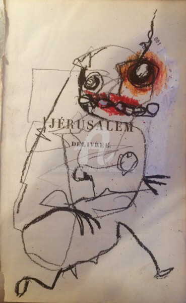 Dessin intitulée "Dessin en écoutant…" par Loic Tarin (Doudoudidon), Œuvre d'art originale, Crayon