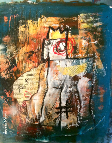 Peinture intitulée "king-of-dogs - Doud…" par Loic Tarin (Doudoudidon), Œuvre d'art originale, Acrylique