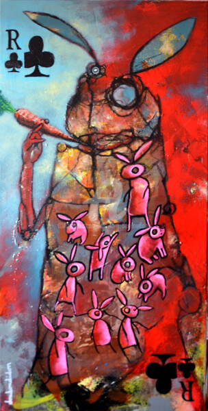 Peinture intitulée "Le Roi de Trèfle de…" par Loic Tarin (Doudoudidon), Œuvre d'art originale, Acrylique