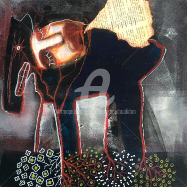 Painting titled "Racines" by Loic Tarin (Doudoudidon), Original Artwork, Acrylic