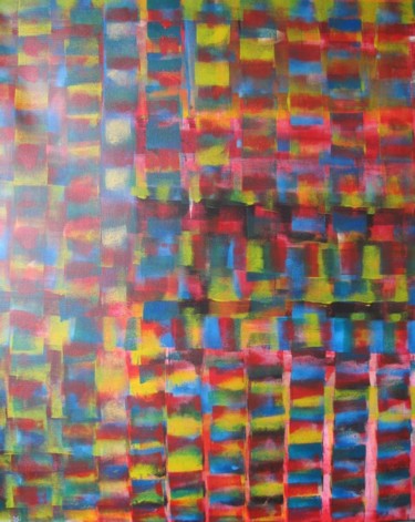 Painting titled "Pixels" by Loic Larguier, Original Artwork, Oil