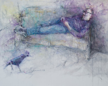 绘画 标题为“午休的人” 由平 刘, 原创艺术品, 油