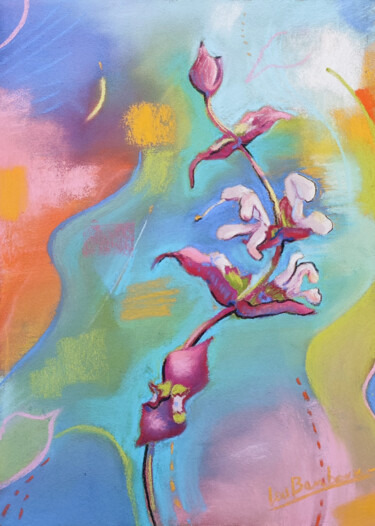 Malerei mit dem Titel "Salvia dansante" von Loïs Bamboux, Original-Kunstwerk, Pastell