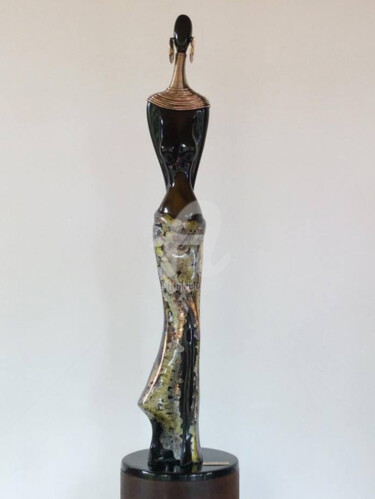 Escultura intitulada "Africana" por Regina Avellar, Obras de arte originais