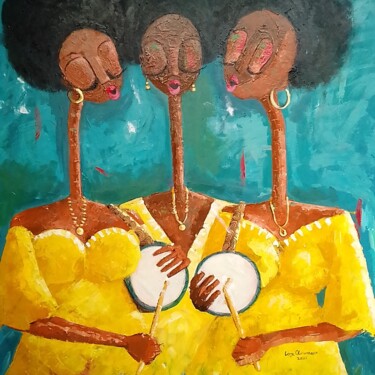 Schilderij getiteld "Ayanbiri series l" door Loje Oluwaseun Loje, Origineel Kunstwerk, Acryl