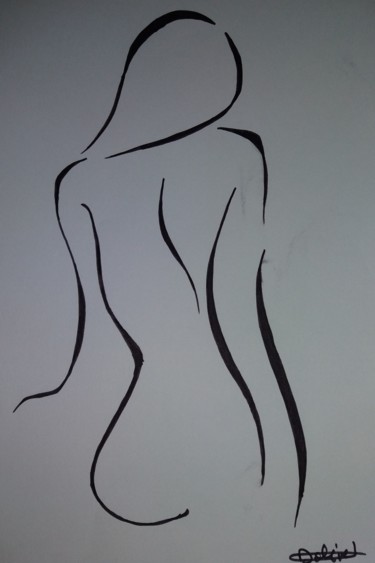 Drawing titled "silhouette femme" by Lol.A, Original Artwork, Marker