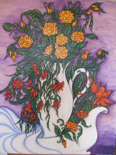 Painting titled "Bouquet" by Lola Didenko, Original Artwork, Oil