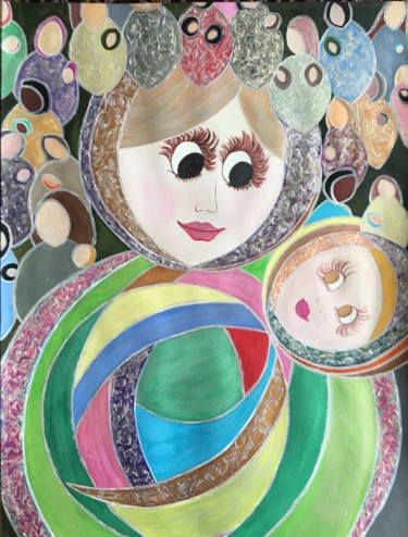 Peinture intitulée "Queen of mothers" par Lola Èlysèes, Œuvre d'art originale, Acrylique