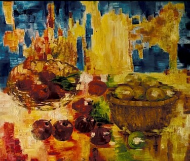 Pittura intitolato "Nature Morte" da Lola Jumaeva Novikova, Opera d'arte originale, Olio