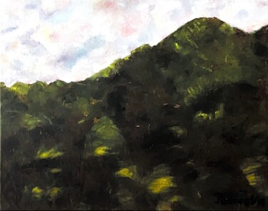 Painting titled "Montagne" by Lola Jumaeva Novikova, Original Artwork, Oil