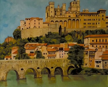 Painting titled "Béziers" by Lola Jumaeva Novikova, Original Artwork, Oil