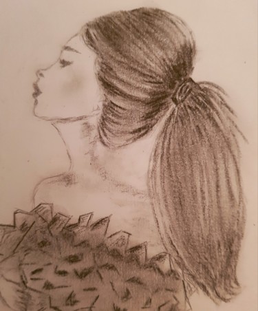 Dessin intitulée "Femme moderne" par Lola Lea, Œuvre d'art originale, Crayon