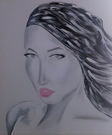 Painting titled "Femme 1" by Lola Lea, Original Artwork, Acrylic