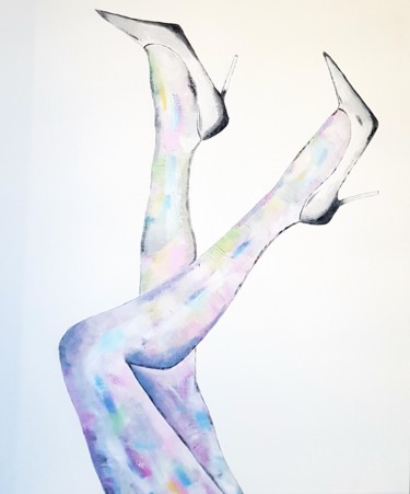 Painting titled "Les jambes d'une fe…" by Lola Lea, Original Artwork, Acrylic