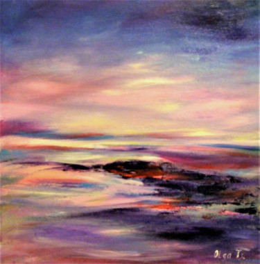 Peinture intitulée "Purple Sunset" par Olga Tsyhypko, Œuvre d'art originale, Acrylique Monté sur Châssis en bois