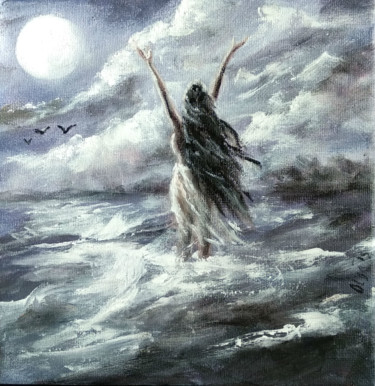 Pintura titulada ""Witch watchword" m…" por Olga Tsyhypko, Obra de arte original, Acrílico Montado en Bastidor de camilla de…