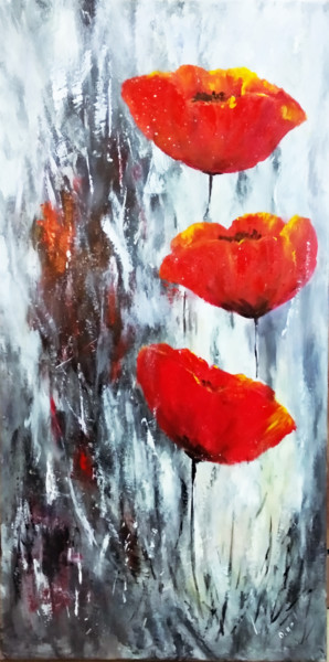Painting titled "Way to the sun Red…" by Olga Tsyhypko, Original Artwork, Acrylic Mounted on Wood Stretcher frame