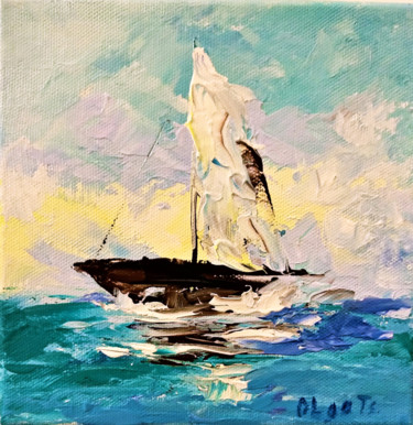 Pittura intitolato "Symphony of the sea…" da Olga Tsyhypko, Opera d'arte originale, Acrilico Montato su Telaio per barella i…