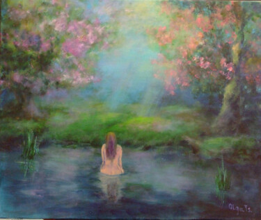 Картина под названием ""Mystical forest" n…" - Olga Tsyhypko, Подлинное произведение искусства, Акрил Установлен на artwork_…