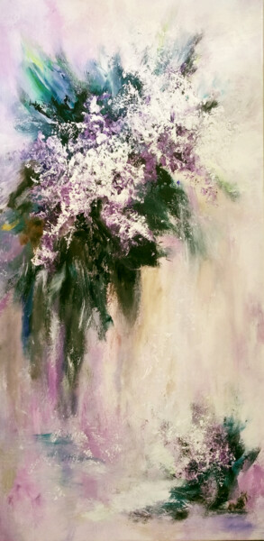 Painting titled ""Purple shine" Flow…" by Olga Tsyhypko, Original Artwork, Acrylic Mounted on Wood Stretcher frame