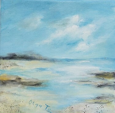 Pintura titulada "Light Blue Coastal…" por Olga Tsyhypko, Obra de arte original, Acrílico