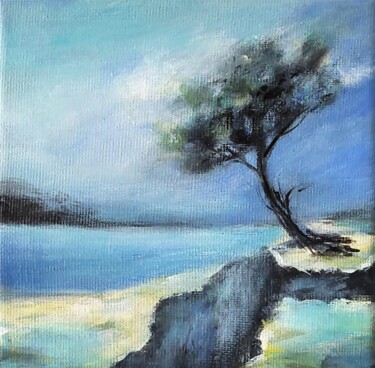 Ζωγραφική με τίτλο "Muted Seaside Art O…" από Olga Tsyhypko, Αυθεντικά έργα τέχνης, Ακρυλικό Τοποθετήθηκε στο Ξύλινο φορείο…