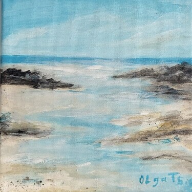 Malerei mit dem Titel "Light Blue Seaside…" von Olga Tsyhypko, Original-Kunstwerk, Acryl Auf Keilrahmen aus Holz montiert