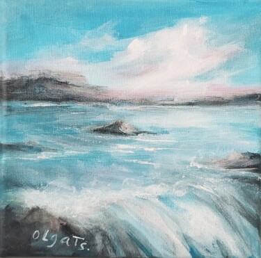 Картина под названием "Summer Seashore Art…" - Olga Tsyhypko, Подлинное произведение искусства, Акрил Установлен на Деревянн…