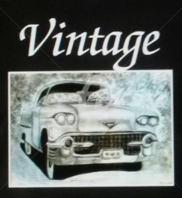 Painting titled "Cadillac Vintage  i…" by Lola Design59, Original Artwork, Acrylic