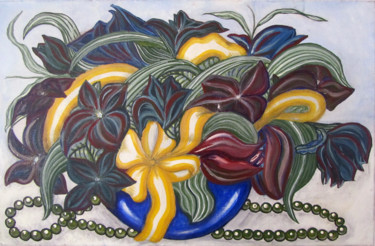 Malerei mit dem Titel "Bouquet" von Olga Leteinturier (Lolik), Original-Kunstwerk, Acryl