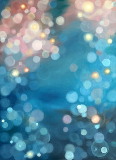 Картина под названием "Colorful Abstract P…" - Lolita Ros, Подлинное произведение искусства, Масло