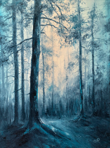 Pittura intitolato "Mystical Forest Oil…" da Lolita Ros, Opera d'arte originale, Olio