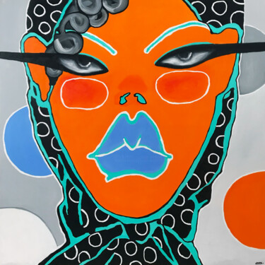 Картина под названием "A girl with an oran…" - Lolita Vasechkina, Подлинное произведение искусства, Масло
