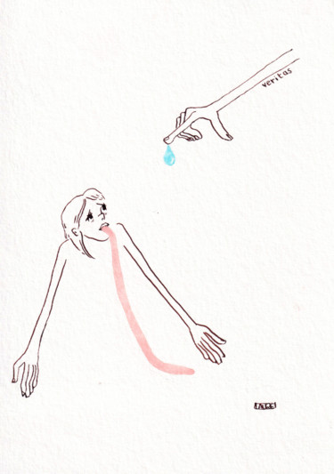 图画 标题为“Thirsty” 由Laure Maniere, 原创艺术品, 墨