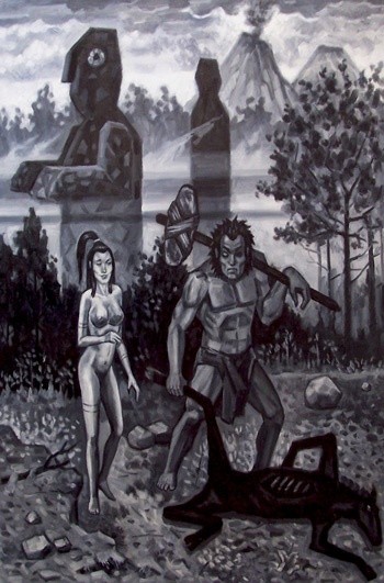 Painting titled "Necromancie" by Lonesloane, Original Artwork