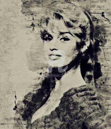 Brigitte Bardot Arts numériques intitulée "Brigitte Bardot" par Joseph Long, Œuvre d'art originale, Peinture numérique